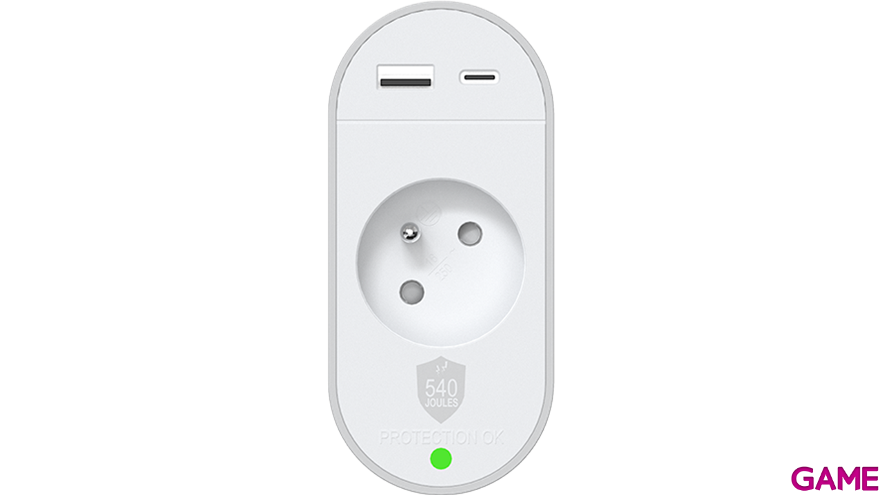 Force Power Lite Surge protector 1 socket USB A+C - Regleta-1